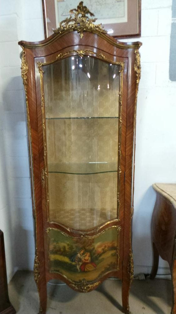 Vernis Martin Panelled Louis XV Style French Vitrine | Antique & Vintage | Moonee Ponds Antiques | Australia Wide Delivery