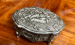 Vintage Metal Trinket Box With Cherubs | Antique & Vintage | Moonee Ponds Antiques | Australia Wide Delivery