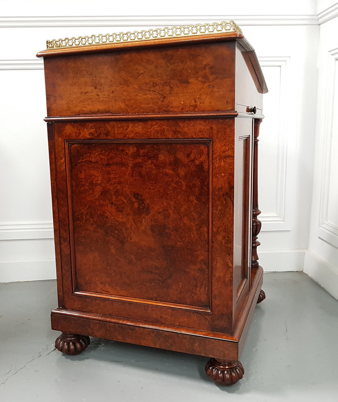 Absolutely Stunning William IV Burr Walnut Davenport by Gillows | Antique & Vintage | Moonee Ponds Antiques | Australia Wide Delivery