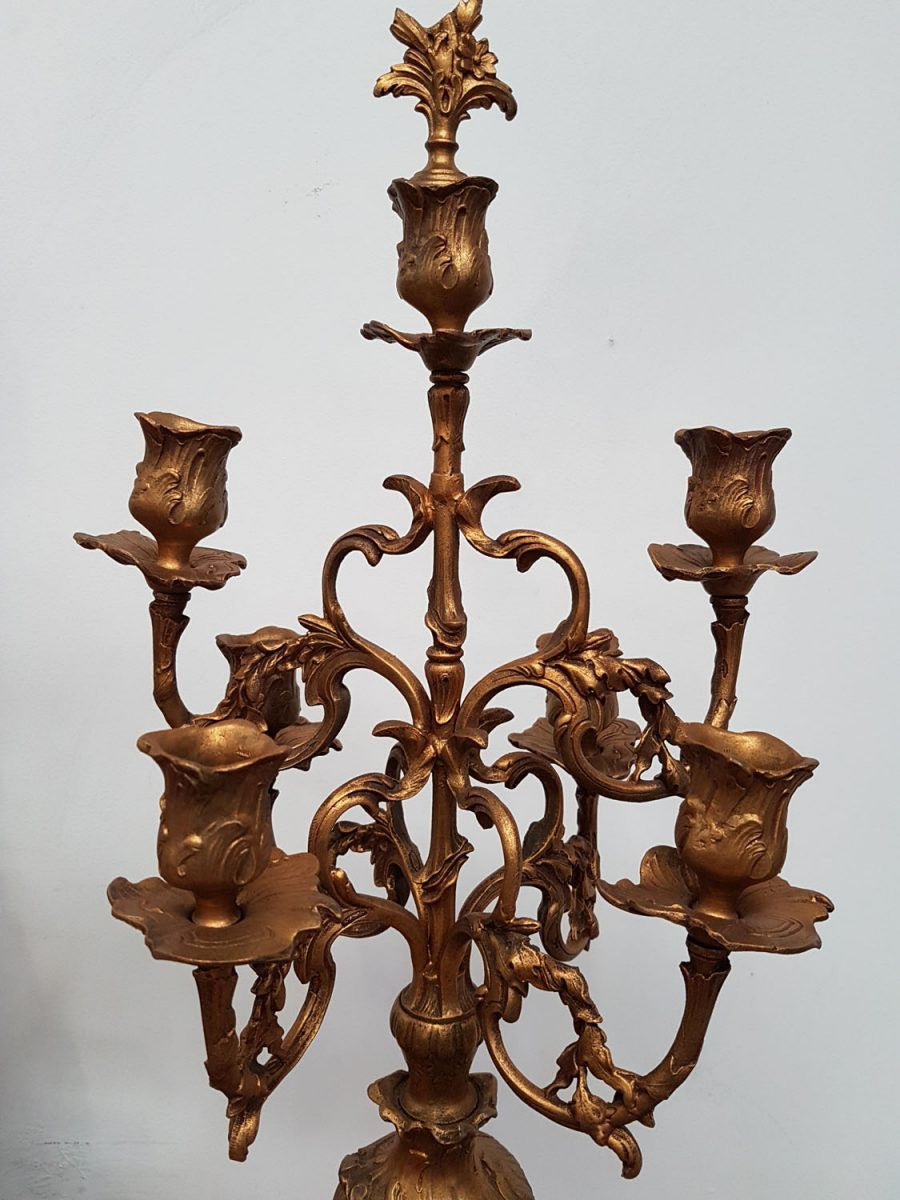 19th Century French Gilt & Onyx Marble Three Piece Clock Set | Antique & Vintage | Moonee Ponds Antiques | Australia Wide Delivery