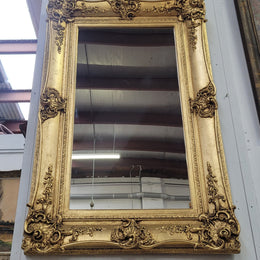 Stunning Antique Carved Gilt Wood Framed Mirror