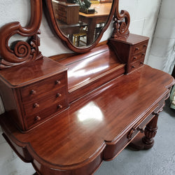 Victorian Mahogany Duchess Dressing Table with Tilt Mirror on Scrolled Supports | Antique & Vintage | Moonee Ponds Antiques | Australia Wide Delivery