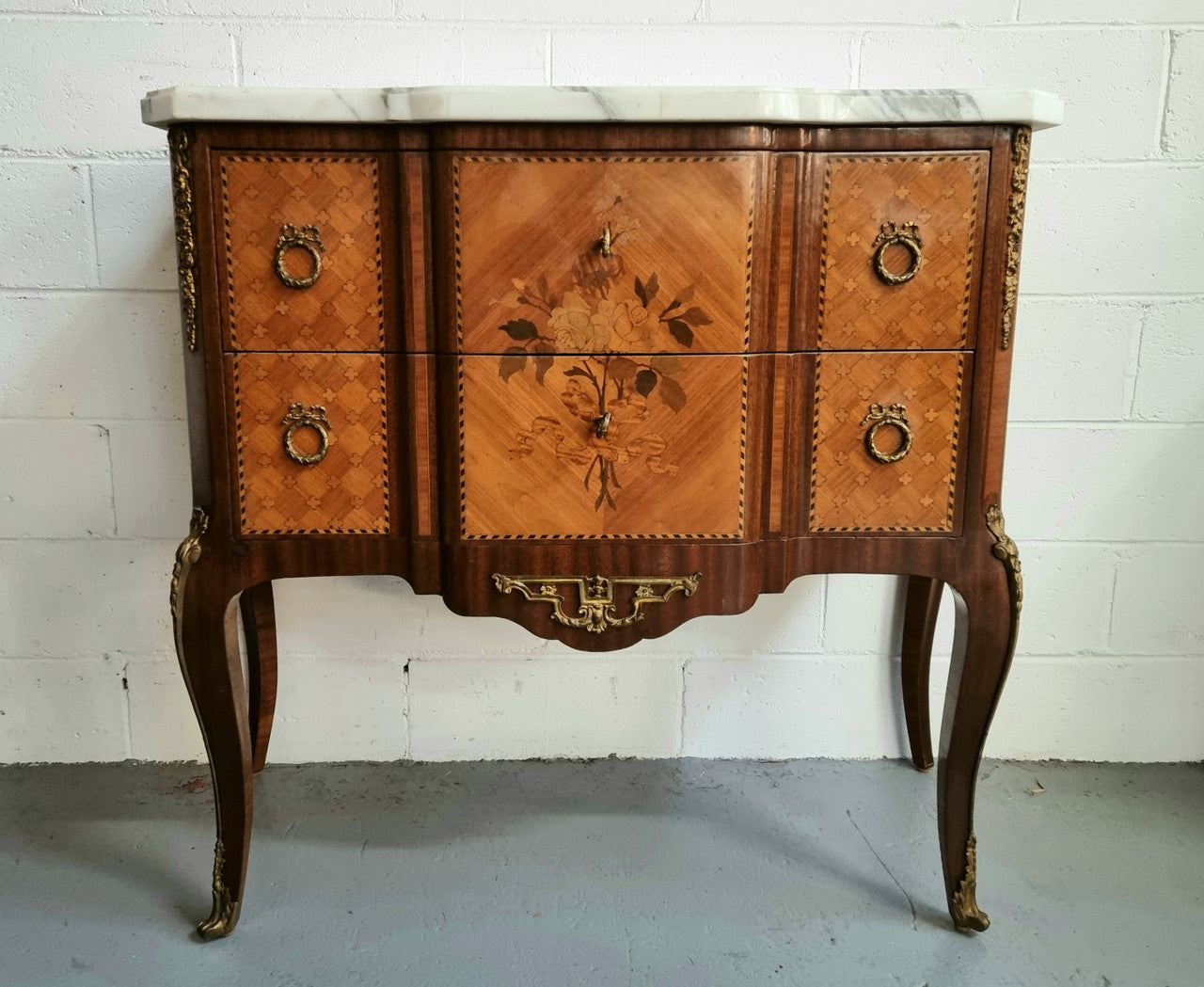 Beautiful French Marquetry Inlaid Transitional Commode | Antique & Vintage | Moonee Ponds Antiques | Australia Wide Delivery
