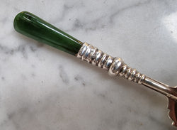 Lovely Birmingham Silver & Jade Spoon | Antique & Vintage | Moonee Ponds Antiques | Australia Wide Delivery