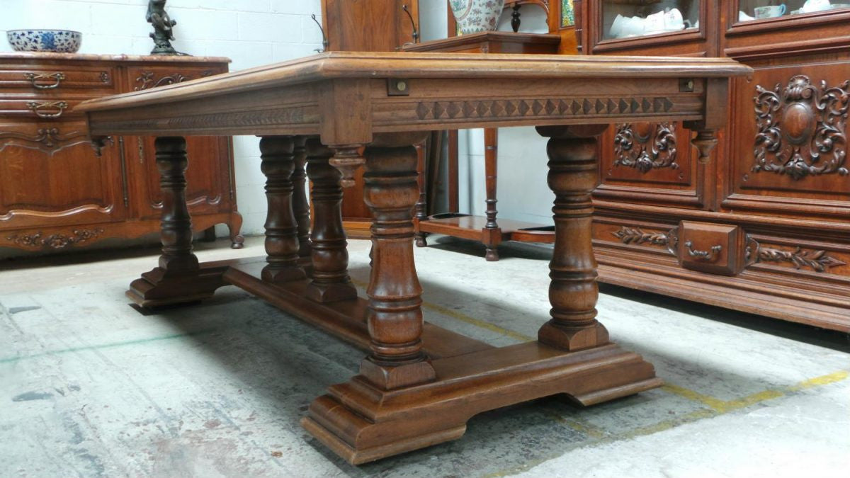 A Decorative Solid French Oak Farmhouse Table | Antique & Vintage | Moonee Ponds Antiques | Australia Wide Delivery