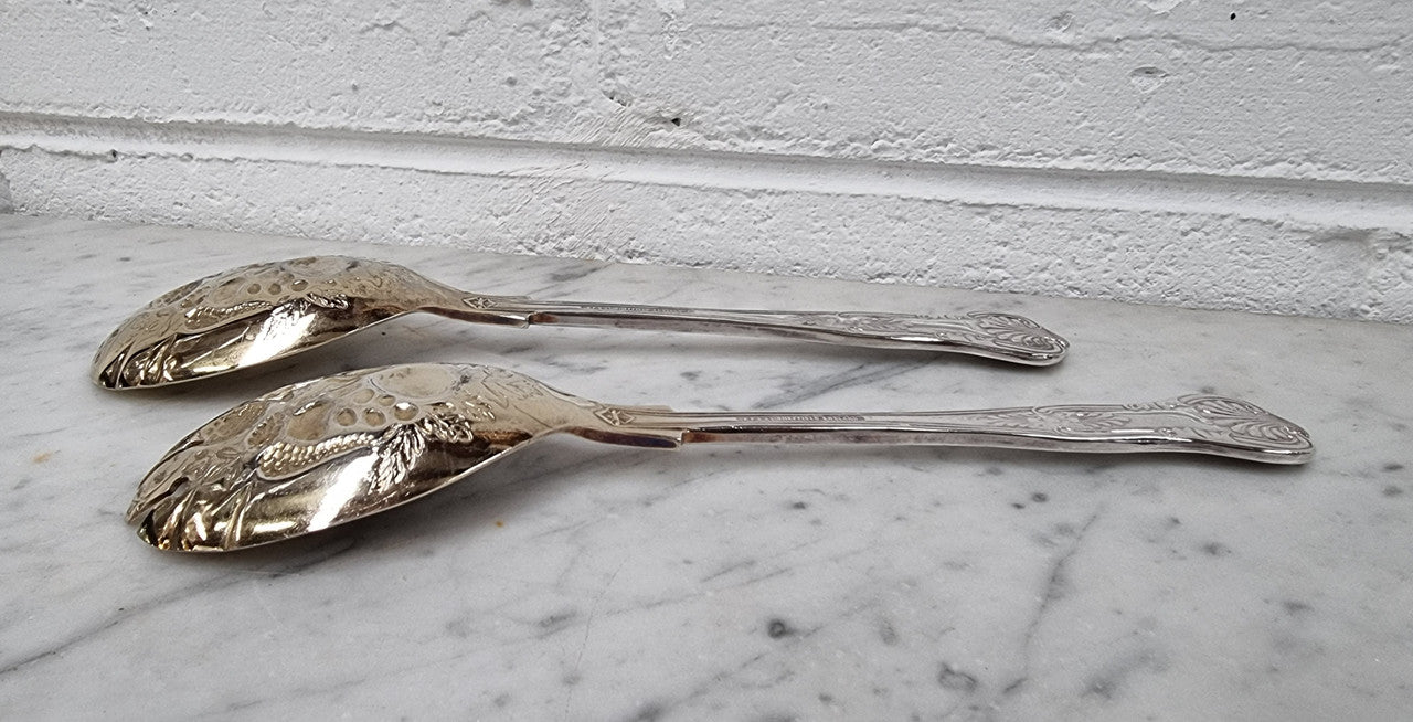 Pair Sheffield Silver Plate Berry Bowl Servers | Antique & Vintage | Moonee Ponds Antiques | Australia Wide Delivery