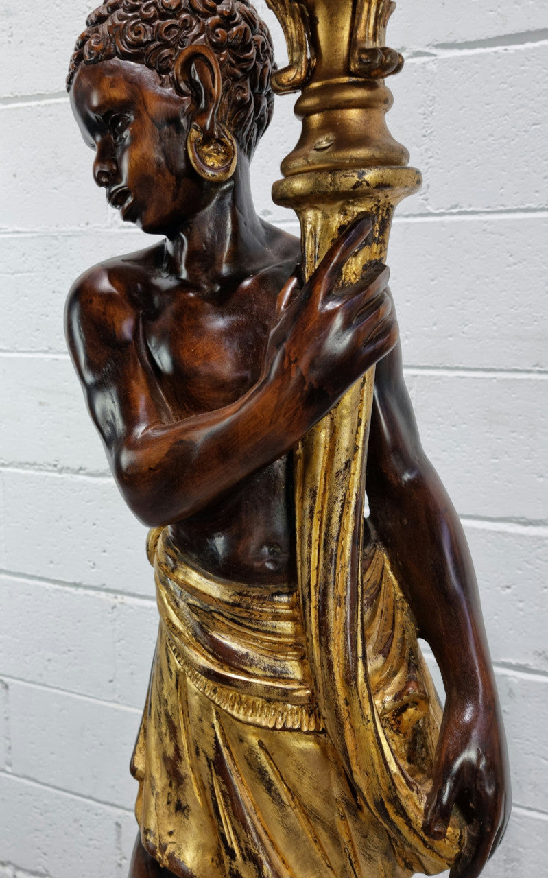 19th Century Wooden Italian Blackamoor Floor Lamp | Antique & Vintage | Moonee Ponds Antiques | Australia Wide Delivery