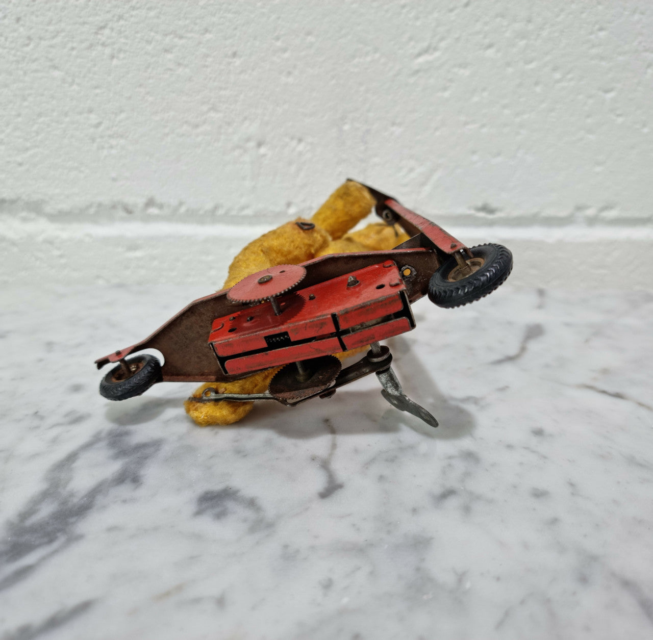 "Gebruder Fendi" Bear Riding Scooter Wind up Toy | Antique & Vintage | Moonee Ponds Antiques | Australia Wide Delivery