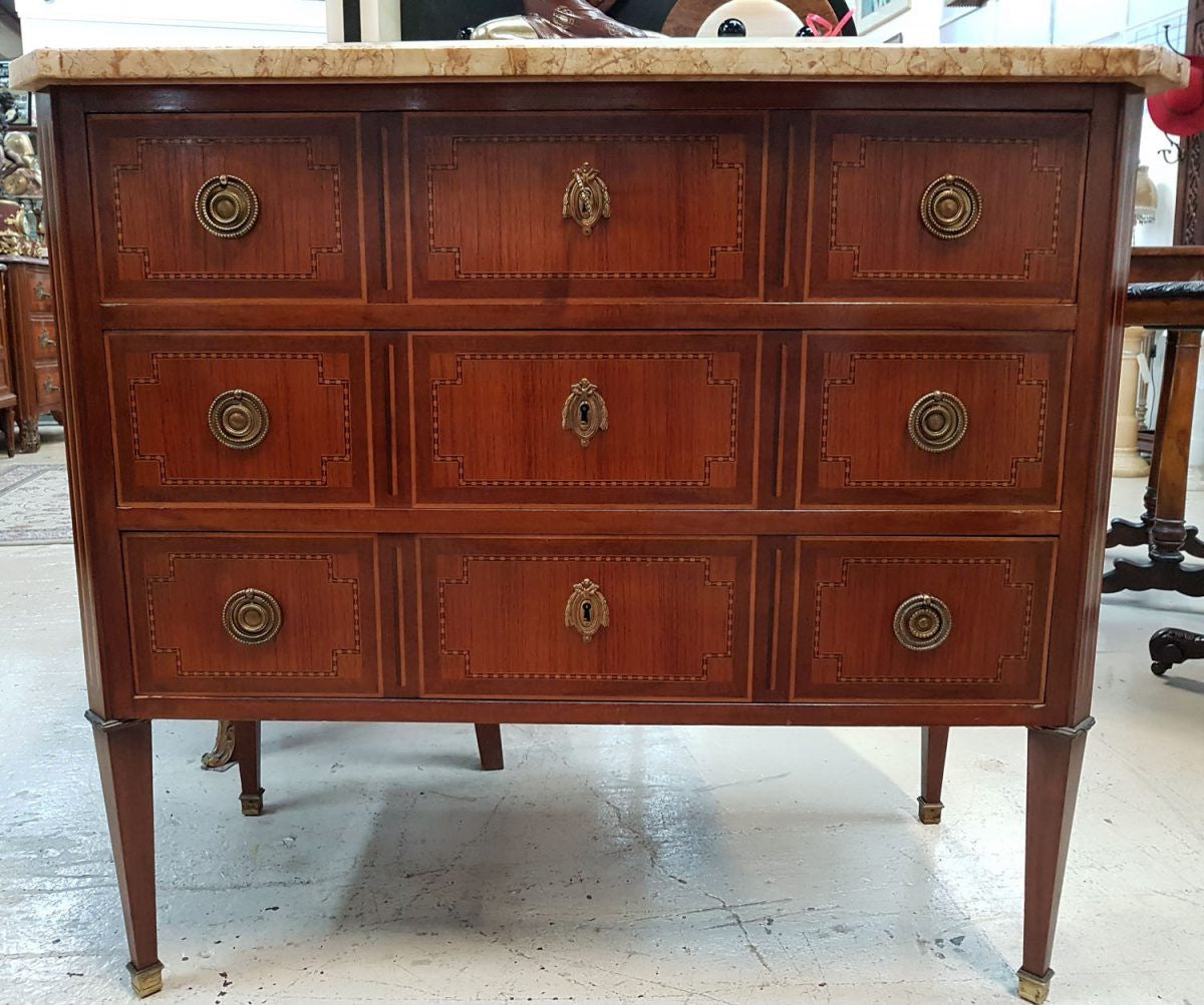 19th Century French Marquetry Inlaid Commode | Antique & Vintage | Moonee Ponds Antiques | Australia Wide Delivery