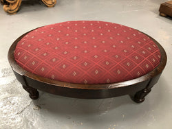 Antique Mahogany Upholstered Oval Foot Stool | Antique & Vintage | Moonee Ponds Antiques | Australia Wide Delivery