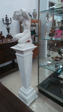 Pair Of 19th-Century Classical White Marble Pedestals | Antique & Vintage | Moonee Ponds Antiques | Australia Wide Delivery