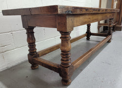 Rustic Oak Coffee Table On Turned Legs | Antique & Vintage | Moonee Ponds Antiques | Australia Wide Delivery