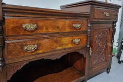 Walnut Sideboard Base Cupboards & Four Drawers | Antique & Vintage | Moonee Ponds Antiques | Australia Wide Delivery