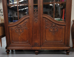 French Oak Louis 15th Style Large Two Door Bookcase | Antique & Vintage | Moonee Ponds Antiques | Australia Wide Delivery
