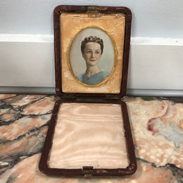 Edwardian Leather Case Travelling Miniature