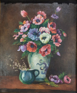 French "Floral Arrangement" Oil On Canvas Painting With Gilt Frame | Antique & Vintage | Moonee Ponds Antiques | Australia Wide Delivery