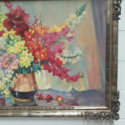 French Floral Oil On Canvas Painting | Antique & Vintage | Moonee Ponds Antiques | Australia Wide Delivery
