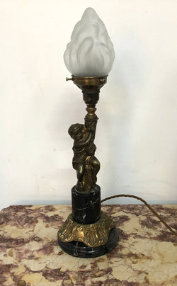 Lovely Cherub brass and Marble Lamp | Antique & Vintage | Moonee Ponds Antiques | Australia Wide Delivery