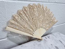 Edwardian Bone and Lace Fan | Antique & Vintage | Moonee Ponds Antiques | Australia Wide Delivery