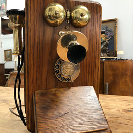 Fabulous Vintage Oak Wall Phone