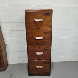 Blackwood four drawer filing cabinet in good original detailed condition.