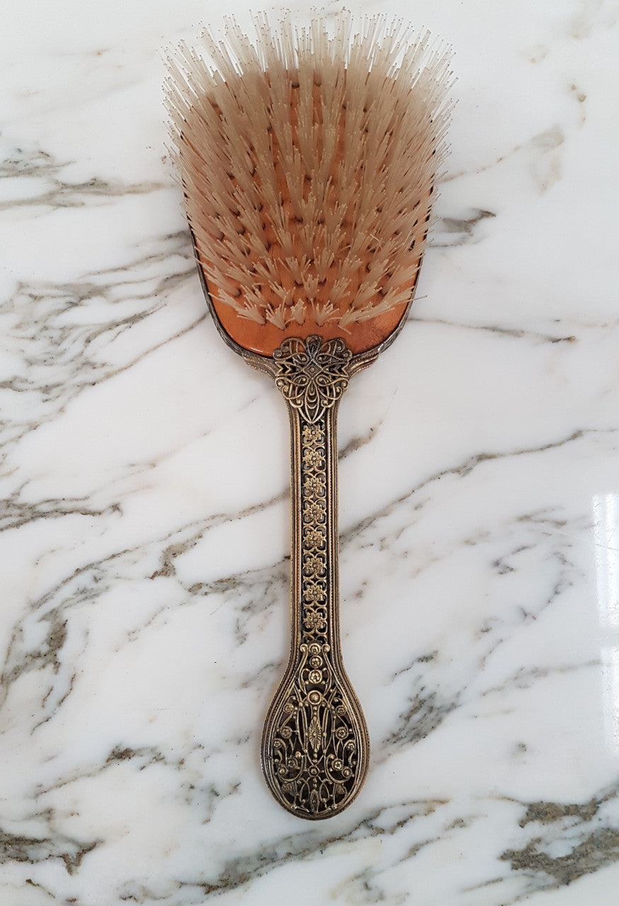 Vintage Embroidered Hair Brush