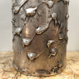 Signed Ernst Fries Textured Australian Handcrafted Metal Vase