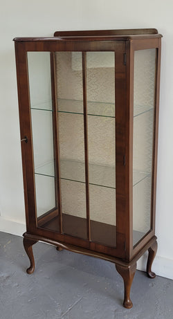 Art Deco Style Single Door Walnut Display Cabinet | Antique & Vintage | Moonee Ponds Antiques | Australia Wide Delivery