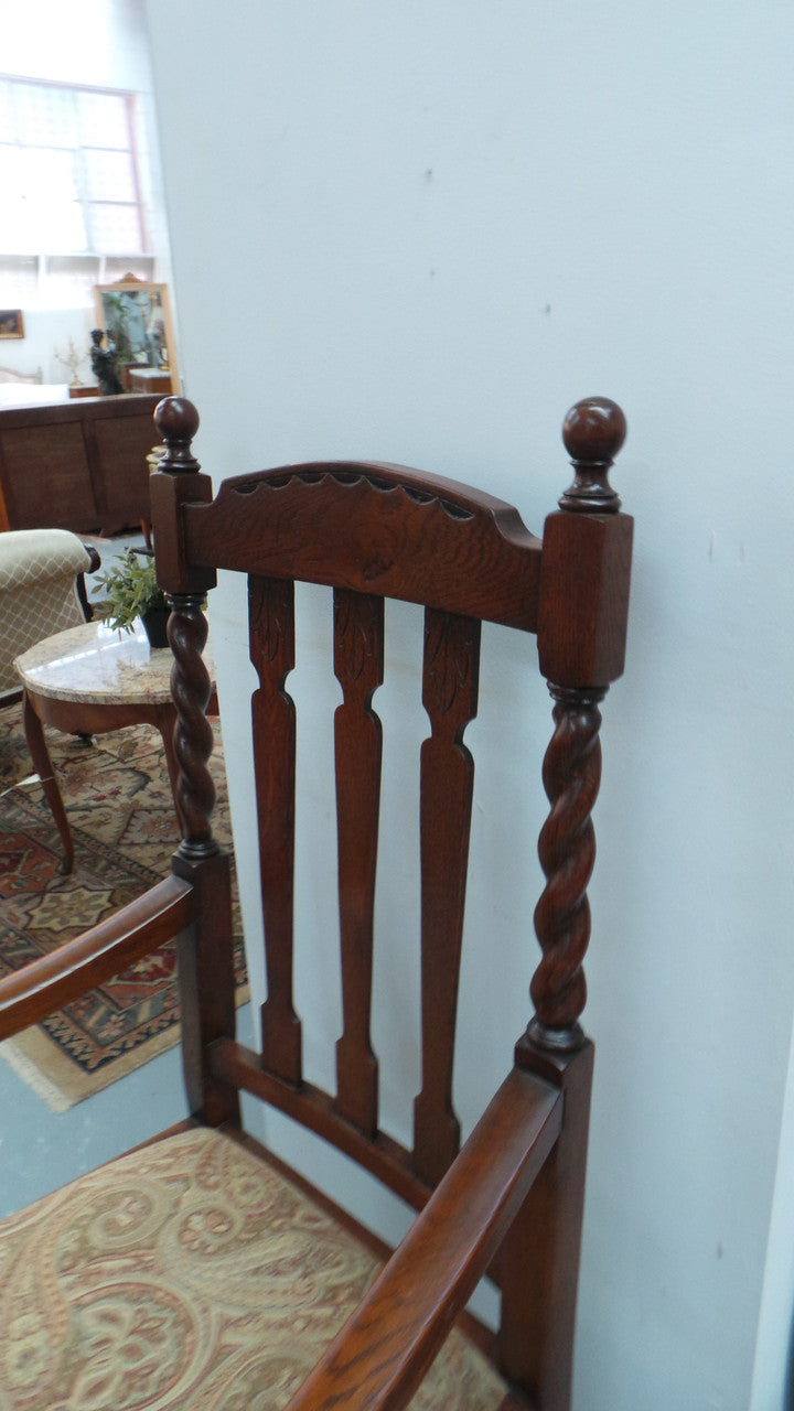 Pair of Oak Jacobean Carver Chairs