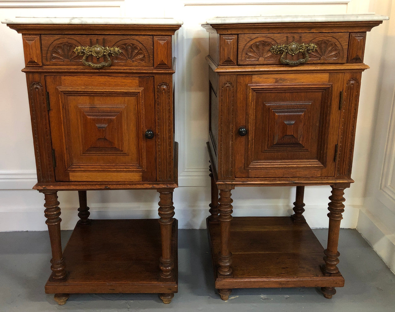 Beautiful Pair of French Arts and Crafts Bedsides