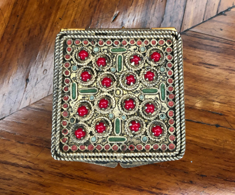 Antique Gilt French Miniature Compact