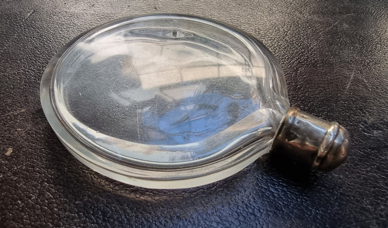 Simple but beautiful Antique silver and cut crystal perfume bottle . It also so has a lovely small internal stopper see photos. It is in good original condition.