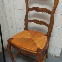 Set of Six Fabulous French Oak Dining Chairs