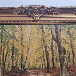 Amazing French signed oil on canvas painting of trees, it is framed in a lovely gilt frame. In good original condition. Please see photos as they form part of the description.