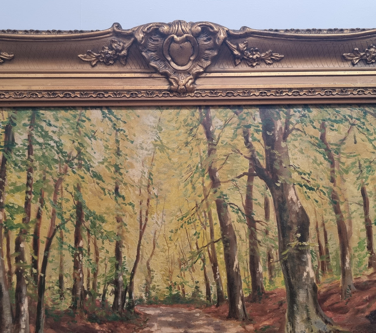 Amazing French signed oil on canvas painting of trees, it is framed in a lovely gilt frame. In good original condition. Please see photos as they form part of the description.