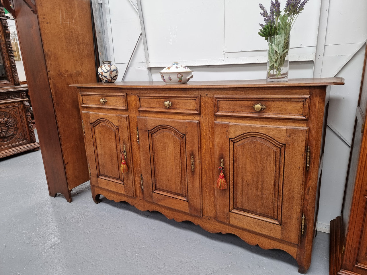 French Oak Early 19th Century Three Door Buffet