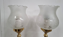 Beautiful Pair of Glass Etched Table Lamps | Antique & Vintage | Moonee Ponds Antiques | Australia Wide Delivery