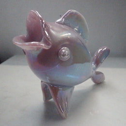 Iridescent Pink Blue Art Glass Fish