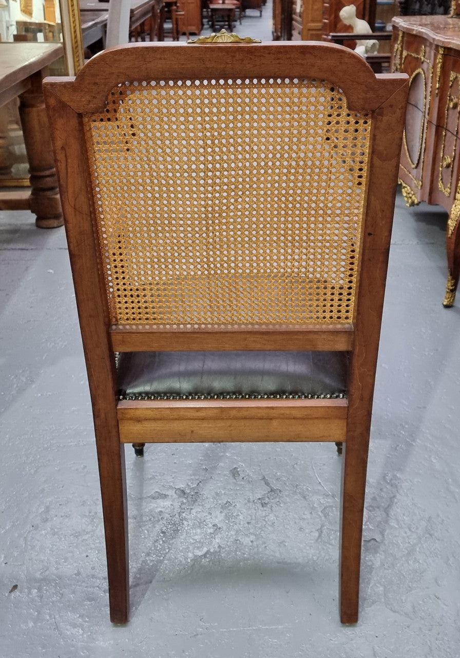 Imposing French Louis XV Style Inlaid Desk Chair with Ormolu Mounts