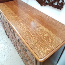 Large French Provincial Oak Chest Of Drawers
