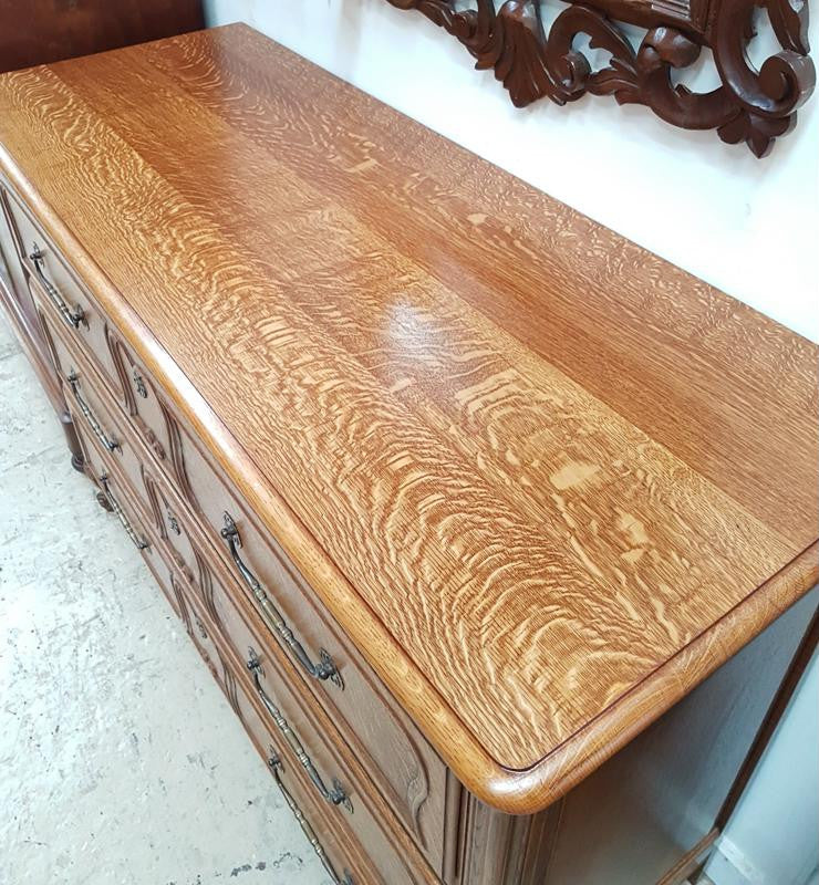 Large French Provincial Oak Chest Of Drawers