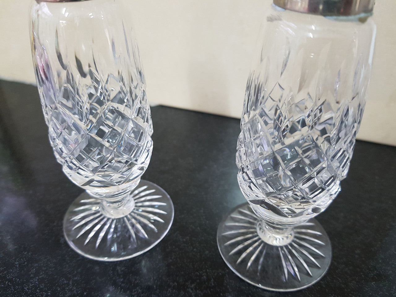 Stuart Crystal Salt & Pepper Shakers