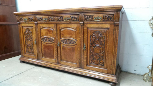 Edwardian Oak And Pollard Oak Sideboard