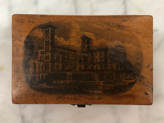 Victorian Mauchline Ware Wooden Box "Osborne House"