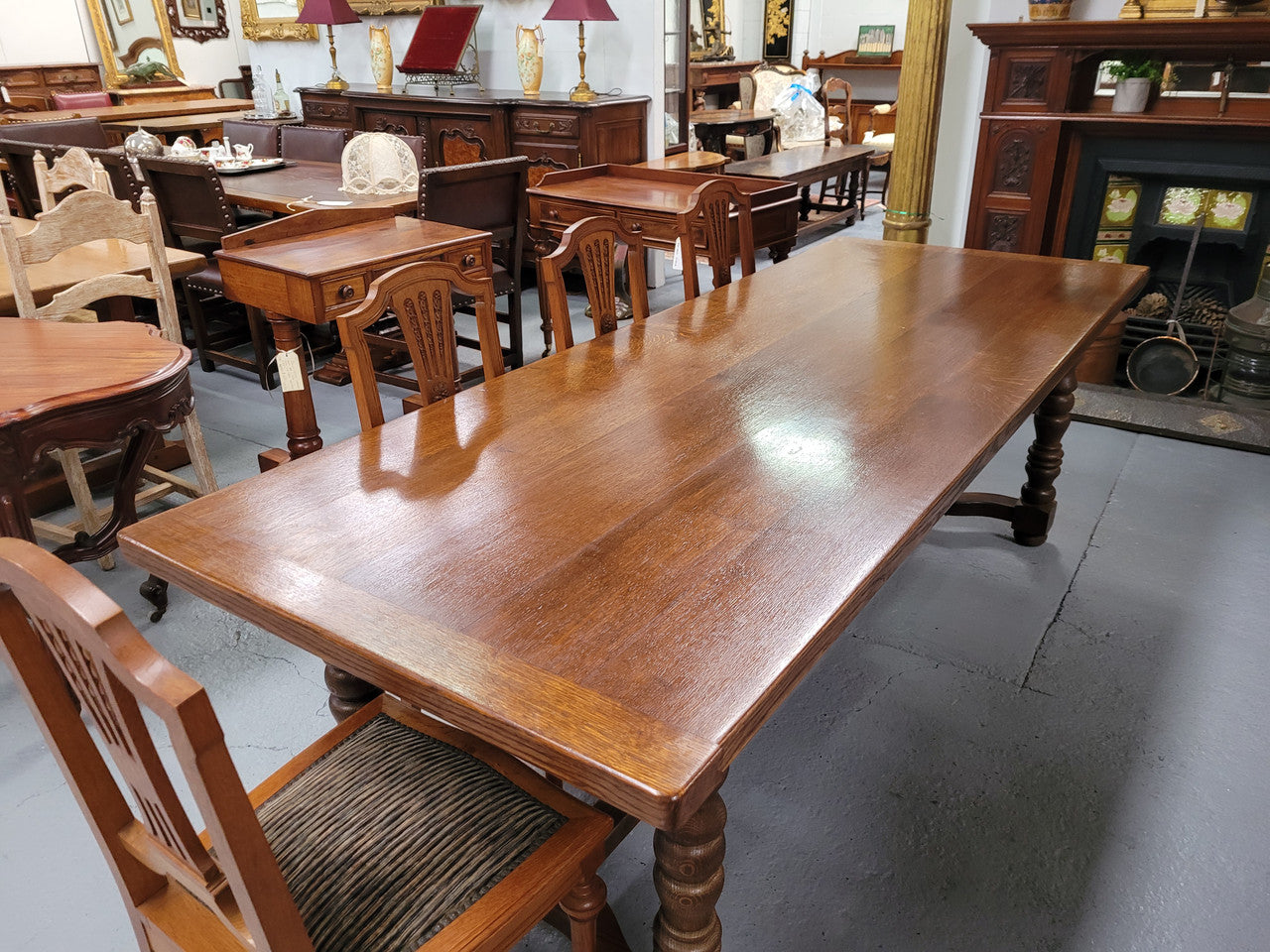 Amazing French Oak Stretcher Base Farmhouse Table | Antique & Vintage | Moonee Ponds Antiques | Australia Wide Delivery