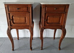 Pair of Louis XV Style French Oak Bedsides | Antique & Vintage | Moonee Ponds Antiques | Australia Wide Delivery