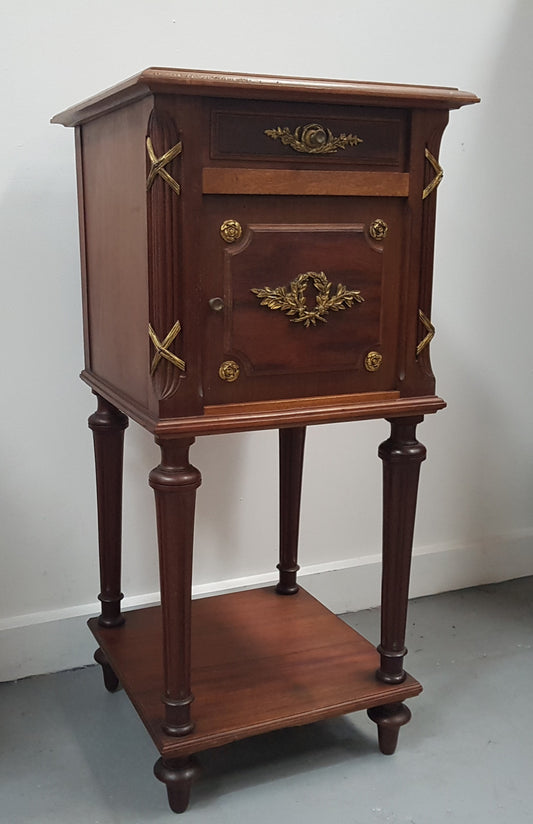 French Walnut Louis XVI Style Single Bedside Cabinet