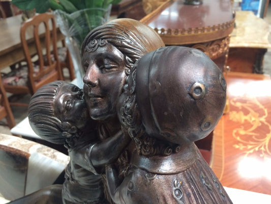 Art Deco Coal Painted Statue