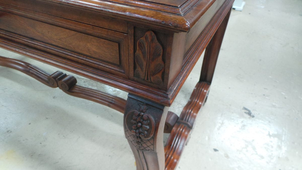 French Late 18th Century Walnut Leather Top Inlaid Desk | Antique & Vintage | Moonee Ponds Antiques | Australia Wide Delivery