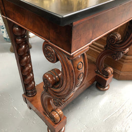 Antique French Flame Mahogany Console Table